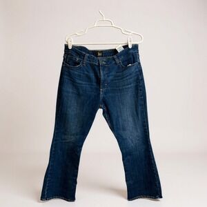Lee Womens Bootcut Blue Denim Jeans Size 18S Medium Wash Classic Fit Stretch Cas